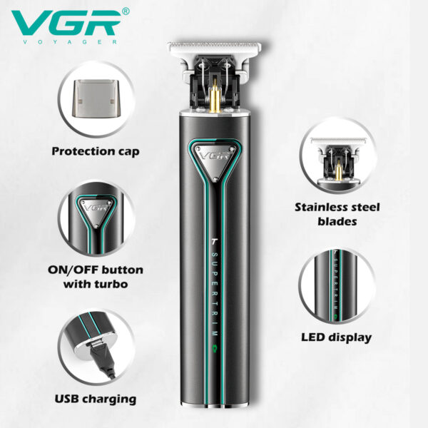 Máquina de cortar e aparar cabelo e barba VGR V-009 - Imagem 4