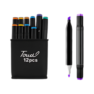Kit Canetas Touch Marcador Ponta Dupla 12 Cores