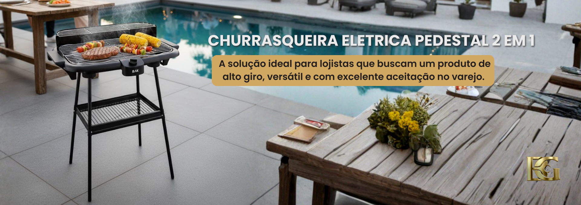 Churrasqueira Eletrica Pedestal 2 em 1